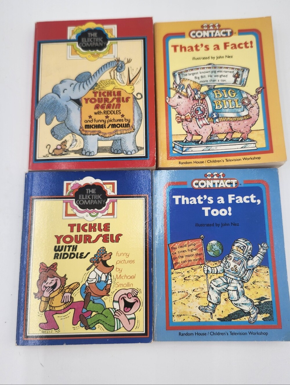 4 Tickle Yourself Riddles That's a Fact Joke The Electric Co 1979 kids Book Lot